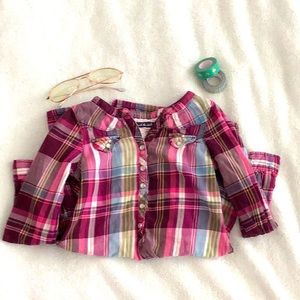 🌸Cute flannel over dress girls 💕